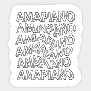 Amapiano Swirl Vibes Black Sticker